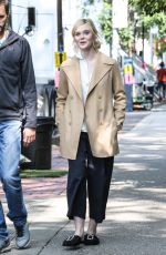 ELLE FANNING on the Set of a Woody Allen Movie in New York 09/11/2017