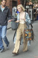 ELLE FANNING on the Set of a Woody Allen Movie in New York 09/11/2017
