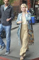 ELLE FANNING on the Set of a Woody Allen Movie in New York 09/11/2017