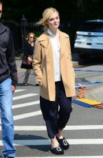 ELLE FANNING on the Set of a Woody Allen Movie in New York 09/11/2017