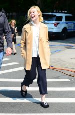 ELLE FANNING on the Set of a Woody Allen Movie in New York 09/11/2017