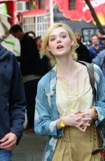 ELLE FANNING on the Set of a Woody Allen Movie in New York 09/11/2017