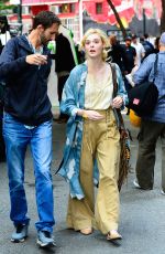 ELLE FANNING on the Set of a Woody Allen Movie in New York 09/11/2017