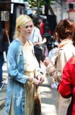 ELLE FANNING on the Set of a Woody Allen Movie in New York 09/11/2017