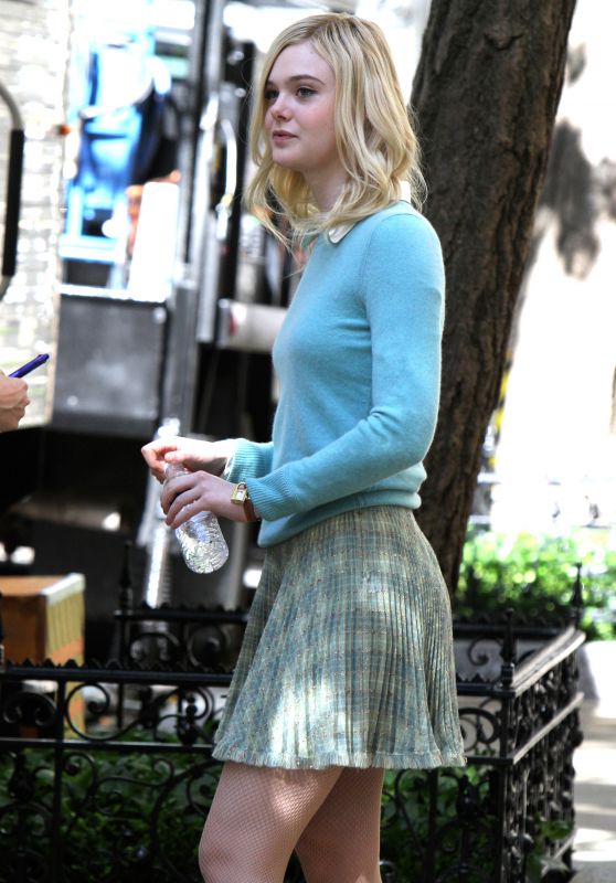 ELLE FANNING on the Set of Untitled Woody Allen Project 09/27/2017