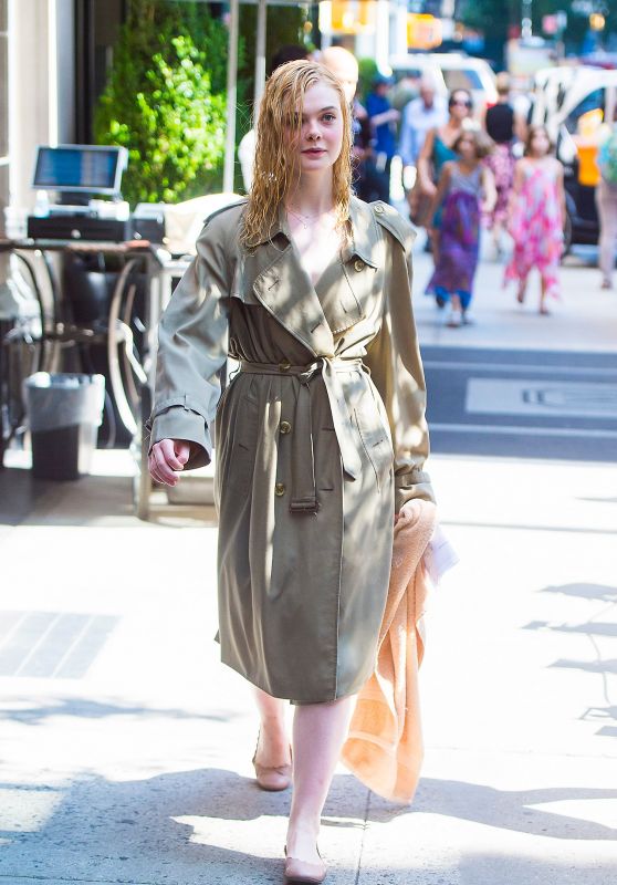 ELLE FANNING on the Set of Untitled Woody Allen Project in New York 09/26/2017