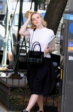 ELLE FANNING on The Set of Untitled Woody Allen Project in New York 09/29/2017