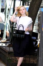 ELLE FANNING on The Set of Untitled Woody Allen Project in New York 09/29/2017