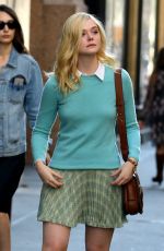 ELLE FANNING on the Set of Woody Allen Movie in New York 09/15/2017