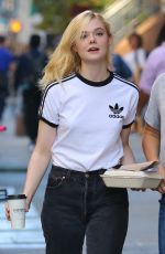 ELLE FANNING on the Set of Woody Allen Movie in New York 09/15/2017