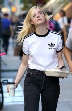 ELLE FANNING on the Set of Woody Allen Movie in New York 09/15/2017