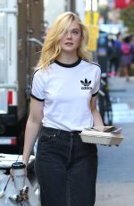 ELLE FANNING on the Set of Woody Allen Movie in New York 09/15/2017