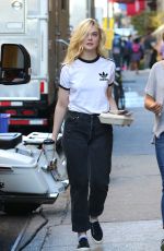 ELLE FANNING on the Set of Woody Allen Movie in New York 09/15/2017