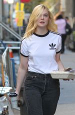 ELLE FANNING on the Set of Woody Allen Movie in New York 09/15/2017