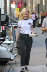 ELLE FANNING on the Set of Woody Allen Movie in New York 09/15/2017
