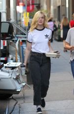 ELLE FANNING on the Set of Woody Allen Movie in New York 09/15/2017