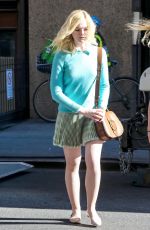 ELLE FANNING on the Set of Woody Allen Movie in New York 09/15/2017