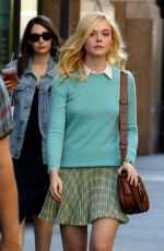 ELLE FANNING on the Set of Woody Allen Movie in New York 09/15/2017
