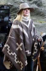ELLE FANNING on the Set of Woody Allen Movie in New York 09/26/2017