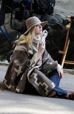 ELLE FANNING on the Set of Woody Allen Movie in New York 09/26/2017