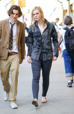 ELLE FANNING on the Set of Woody Allen Project in New York 09/25/2017