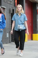 ELLE FANNING with Her Mother Out in New York 09/02/2017