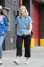 ELLE FANNING with Her Mother Out in New York 09/02/2017
