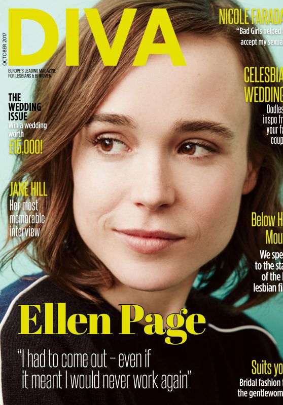 ELLEN PAGE in Diva Magazine, October 2017