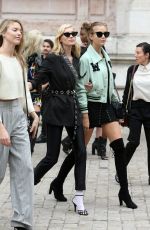 ELSA HOSK and JOSPEHINE SKRIVER Arrives at Balmain Fashion Show in Paris 09/29/2017