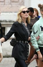 ELSA HOSK and JOSPEHINE SKRIVER Arrives at Balmain Fashion Show in Paris 09/29/2017