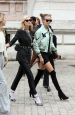 ELSA HOSK and JOSPEHINE SKRIVER Arrives at Balmain Fashion Show in Paris 09/29/2017