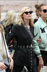 ELSA HOSK and JOSPEHINE SKRIVER Arrives at Balmain Fashion Show in Paris 09/29/2017