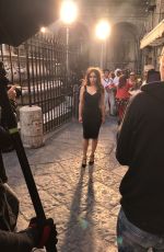 EMILIA CLARKE Filming on the Streets of Naples 09/02/2017