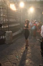 EMILIA CLARKE Filming on the Streets of Naples 09/02/2017