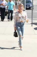 EMMA ROBERTS in Ripped Jeans Out in Los Angeles 09/29/2017