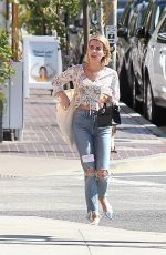 EMMA ROBERTS in Ripped Jeans Out in Los Angeles 09/29/2017