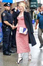 EMMA STONE Arrives at Late Show with Stephen Colbert in New York 09/19/2017