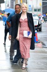EMMA STONE Arrives at Late Show with Stephen Colbert in New York 09/19/2017