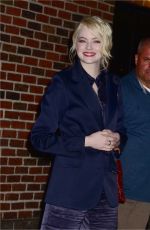 EMMA STONE Leaves Late Show with Stephan Colbert in New York 09/19/2017