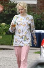 EMMA STONE on the Set of Maniac in New York 08/31/2017