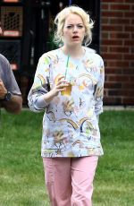 EMMA STONE on the Set of Maniac in New York 08/31/2017