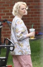 EMMA STONE on the Set of Maniac in New York 08/31/2017