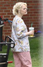EMMA STONE on the Set of Maniac in New York 08/31/2017