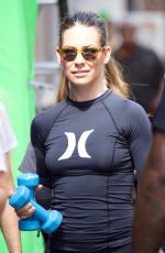 EVANGELINE LILLY Arrives on the Set of Ant-man and the Wasp in Atlanta 09/28/2017