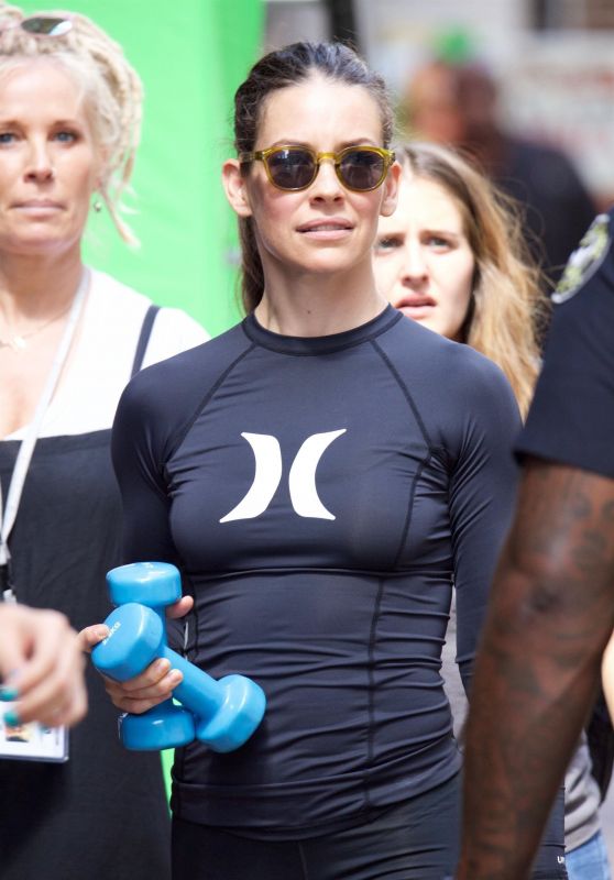 EVANGELINE LILLY Arrives on the Set of Ant-man and the Wasp in Atlanta 09/28/2017