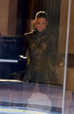 EVANGELINE LILLY on the Set of Ant-man and the Wasp in Atlanta 09/26/2017