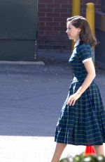 FELICITY JONES on the Pre-Production Set of On the Basis of Sex in Montreal 09/27/2017