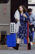 FELICITY JONES on the Pre-Production Set of On the Basis of Sex in Montreal 09/27/2017