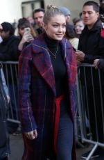 GIGI HADID Arrives at BBC Radio One in London 09/18/2017