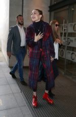 GIGI HADID Arrives at BBC Radio One in London 09/18/2017